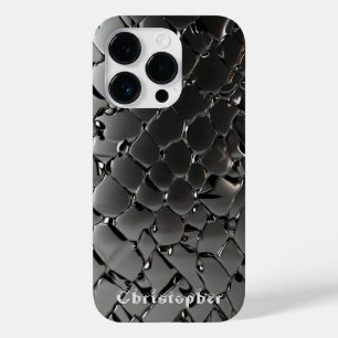 Titanium silver stainless steel print Case-Mate iPhone 14 pro case