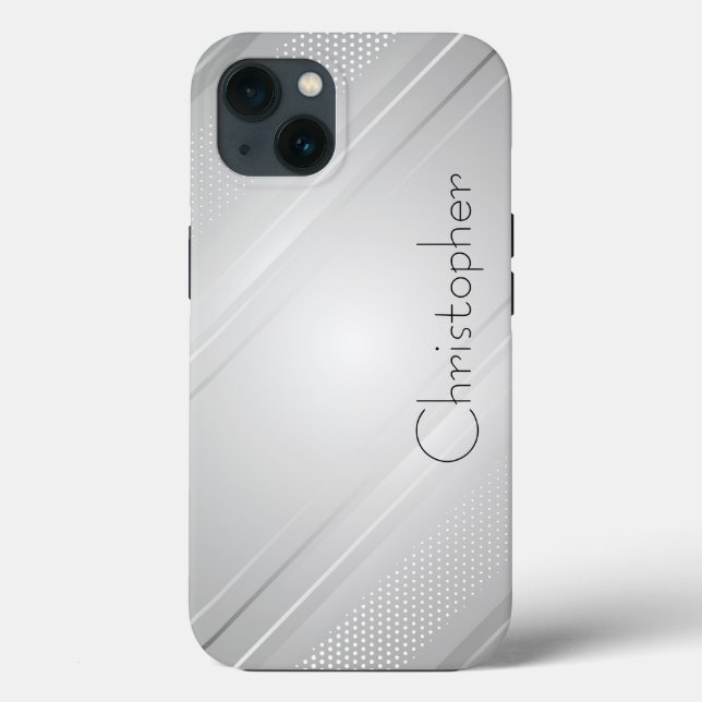 Titanium Silver Stainless Steel Print Case-Mate iPhone Case (Back)