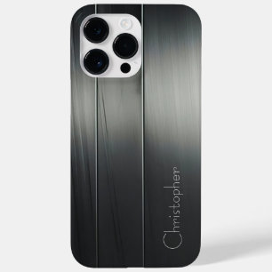 Titanium Silver Stainless Steel Print Case-Mate iPhone 14 Pro Max Case