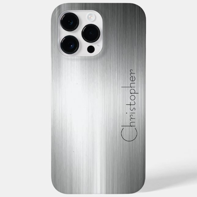 Titanium Silver Stainless Steel Print Case-Mate iPhone Case (Back)