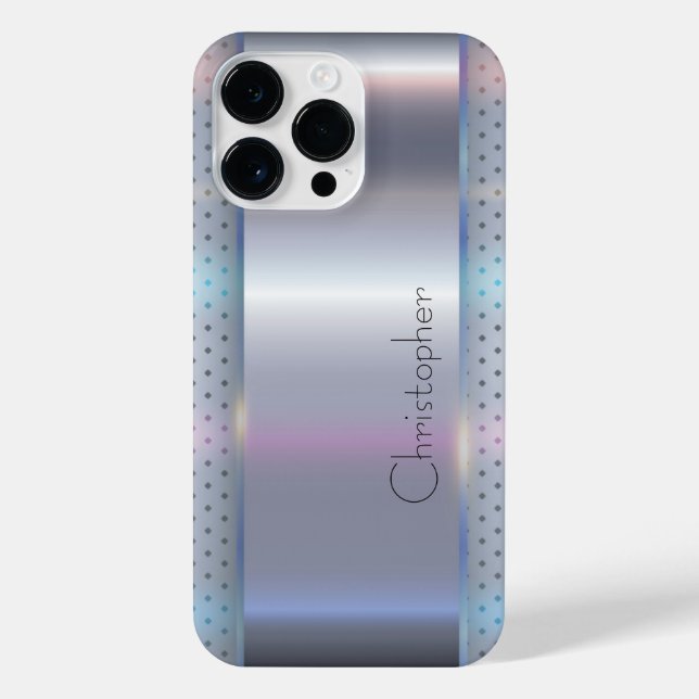 Titanium Silver Stainless Steel Print iPhone Case (Back)