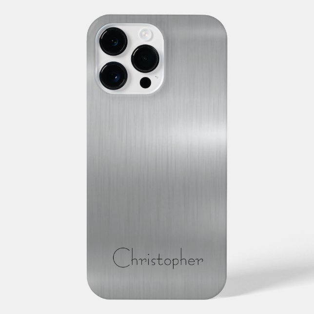 Titanium Silver Stainless Steel Print iPhone Case (Back)