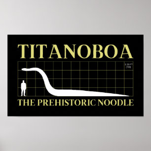 Titanoboa Extinct Large Snake Prehistoric Noodle Poster