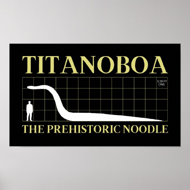 Titanoboa Extinct Large Snake Prehistoric Noodle Poster (Front)
