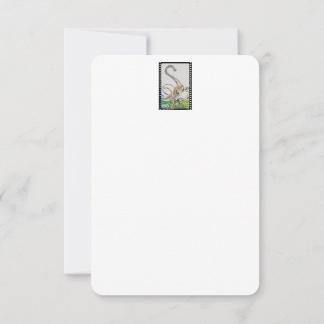 Titanosaurus Flat Dinosaur Greeting Card Blank (Back)