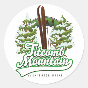Titcomb Mountain Farmington Maine Ski  Classic Round Sticker