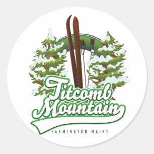 Titcomb Mountain Farmington Maine Ski Classic Round Sticker