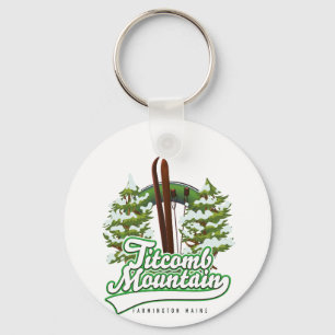 Titcomb Mountain Farmington Maine Ski  Key Ring