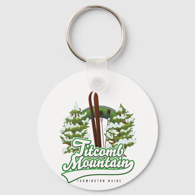 Titcomb Mountain Farmington Maine Ski  Key Ring (Front)