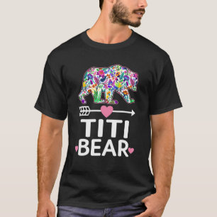 Titi Bear Mothers Day Floral Matching Family Outfi T-Shirt