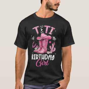 Titi Of The Birthday Girl Pink Cowgirl Western Cow T-Shirt