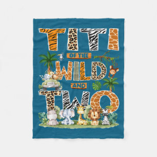 Titi Of The Wild & Two Zoo 2nd Birthday Safari Fleece Blanket