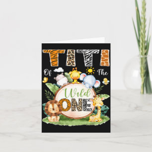 Titi Of The Wild One 1st Birthday Boy Jungle Safar Card