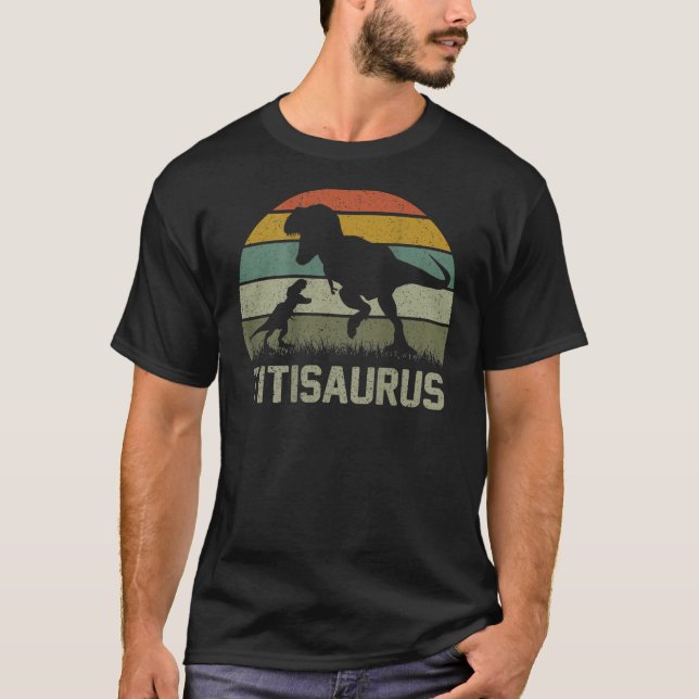 Titi Saurus T Rex Dinosaur Titisaurus Family Match T-Shirt (Front)