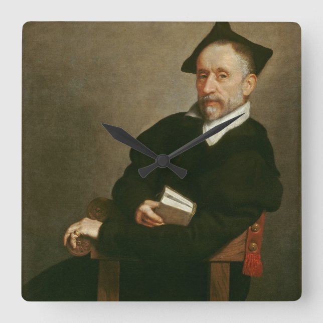 "Titian's Schoolmaster", c. 1575 Square Wall Clock (Front)