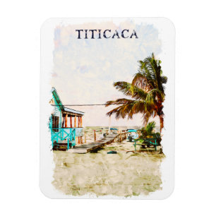 Titicaca Lake Beach Scenery South America Magnet