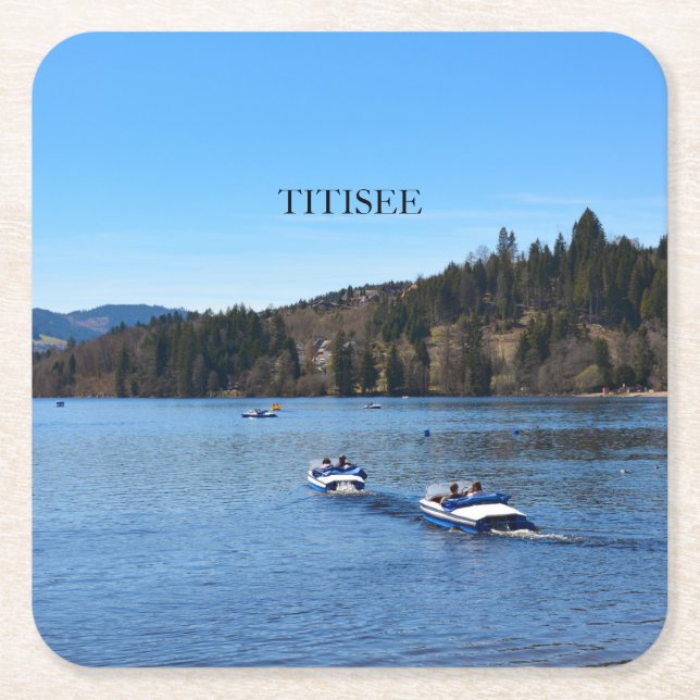 Titisee lake in the Black Forest      Square Paper Coaster (Front)