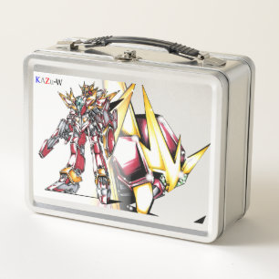 Title 00008 "Red Hero Armored Giant" Metal Lunch Box