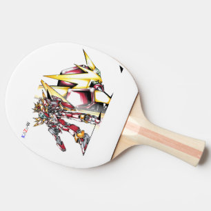 Title 00008 "Red Hero Armored Giant" Ping Pong Paddle