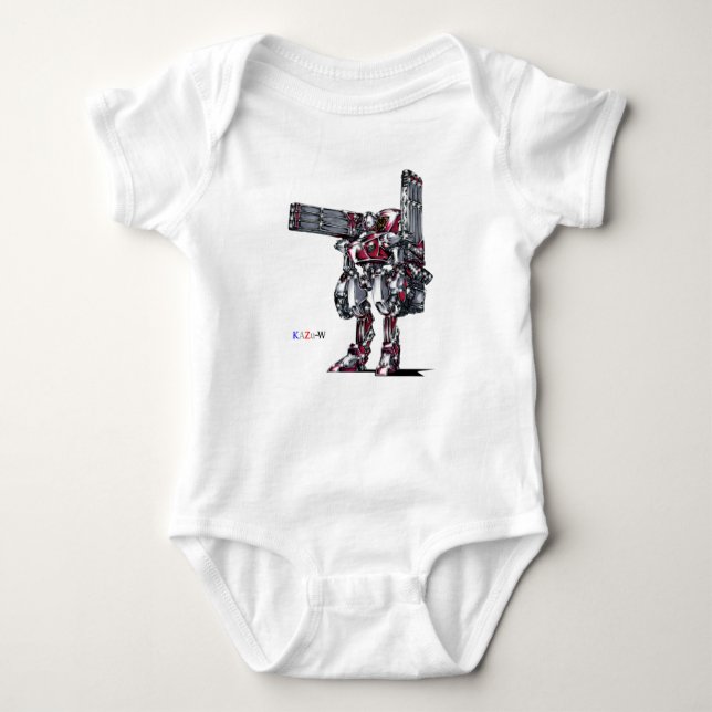 Title 00010 "High Output Particle Gun Three Series Baby Bodysuit (Front)