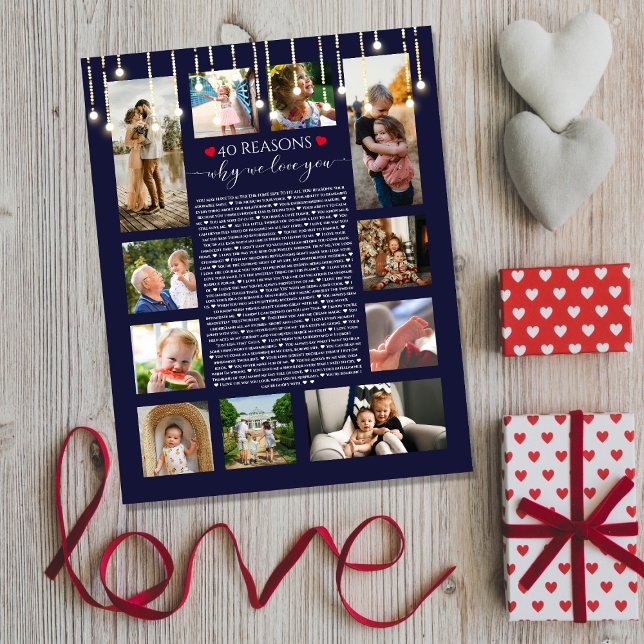 Title: 40 Reasons Why I Love You Chalkboard Lights Poster (Creator Uploaded)