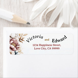 Title (50): Victorian Peony Luxe Envelope Address Return Address Label