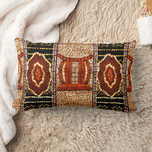Title Afrocentric Elegance in Earthy Neutrals Lumbar Cushion