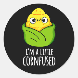 title_black Dark BG Classic Round Sticker