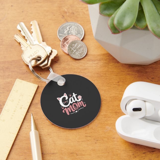 Title: Cat Mum Keychain – Cute Cat Lover Key Ring  (Desk)