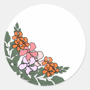 Title: Colourful Floral Sticker