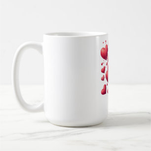 Title: Crimson Hearts & Red Romance Coffee Mug