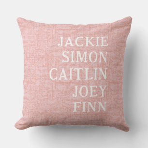 Title Custom Grandkids Names Farmhouse peach Cushion