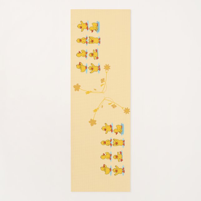 Title: Cute Cartoon Duck Yoga Poses Pattern  Mat (Front)