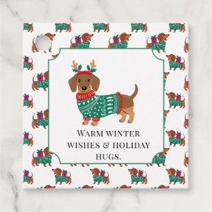 Title Cute Christmas Dachshund Gift Tags "Sending