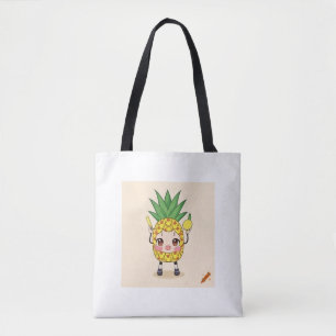 Title: "Cute Pineapple Anime Girl Design Tote Bag