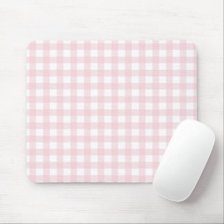 Title: Cute Pink Gingham Chequered Mouse Pad