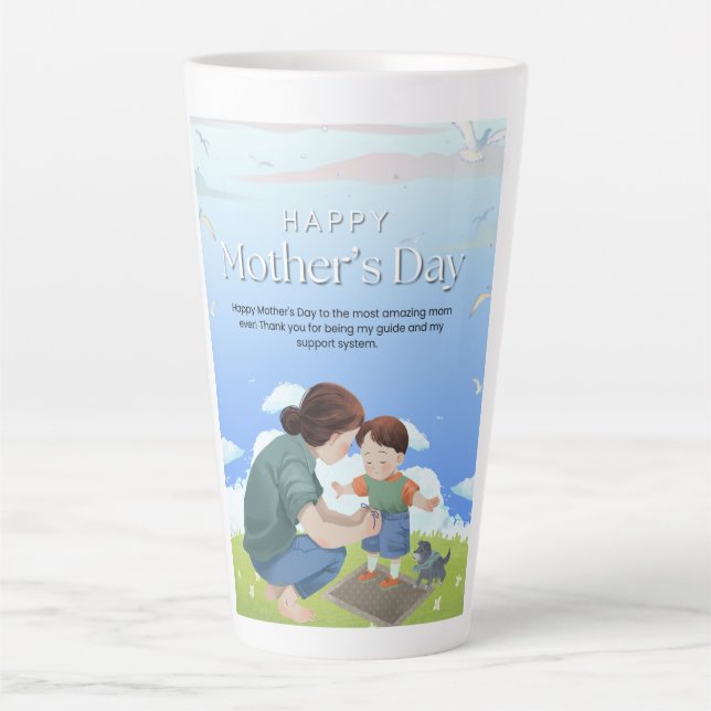 Title: Elegant Custom 17oz Ceramic Latte Mug (Front)