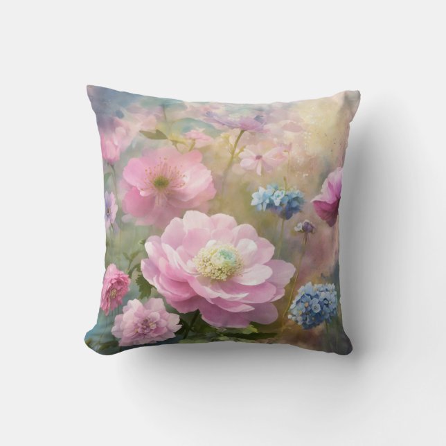 Title: "Enchanting Shabby Chic Dreamscapes: Mist P Cushion (Front)