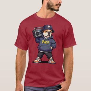 Title: Funky Cartoon Dog Graphic T-Shirt