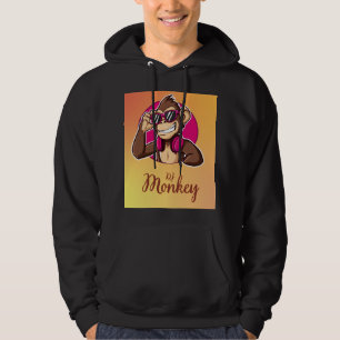 Title: Funky Cartoon Monkey Graphic T-Shirt  Hoodie