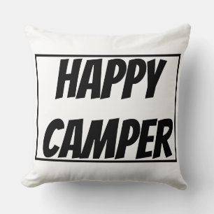 Title: Happy Camper Funny Camping Outdoor Adventur Cushion