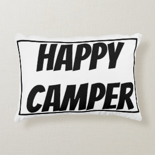 Title: Happy Camper Funny Camping Outdoor Adventur Decorative Cushion