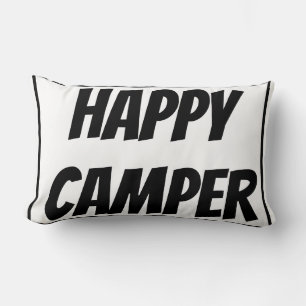 Title: Happy Camper Funny Camping Outdoor Adventur Lumbar Cushion