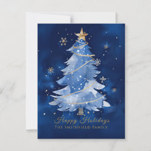 Title:
Happy Holidays Elegant Navy Gold Christmas Postcard