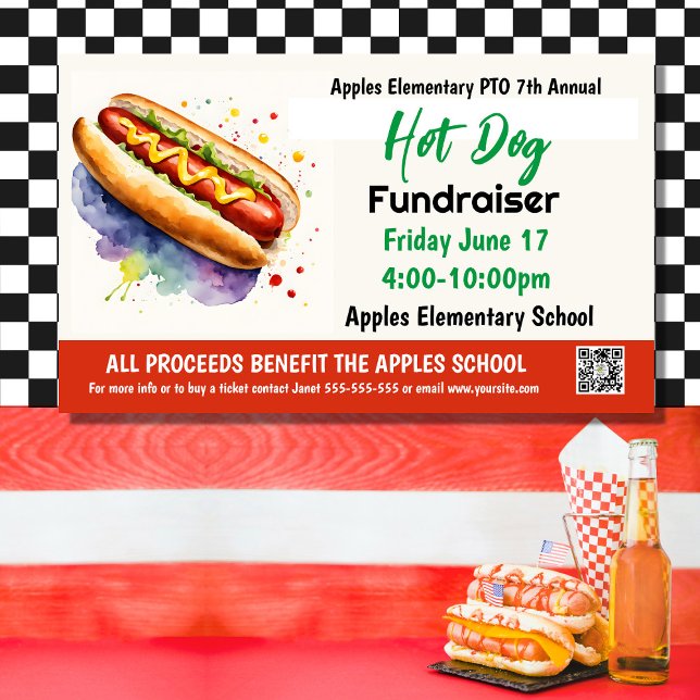 Title: Hot Dog Fundraiser Banner | PTO PTA Church  (Creator Uploaded)