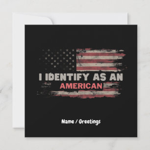 Title: I Identify As An American US Flag Design Invitation