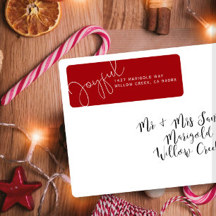 Title: Joy, Peace & Love Christmas Return Address  Label