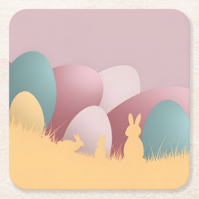 Title: Minimalist Square Paper Coaster (Front)