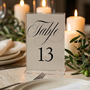 Title Minimalist Wedding Table Number Elegant