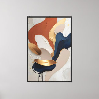 Title Modern Abstract Terracotta Navy Gold Art Pri Canvas Print